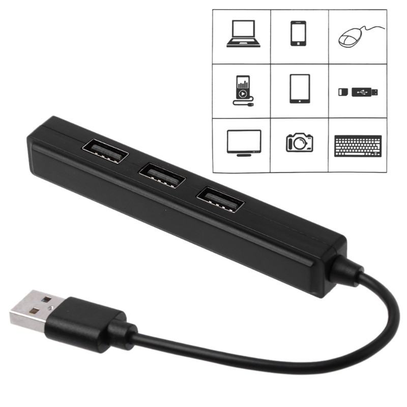 Hub Chia 3 Cổng Usb 2.0 Kèm Lỗ Cắm Âm Thanh 3.5mm Cho Pc Laptop Windows