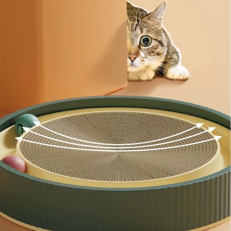 Bàn Cào 3 Trong 1 , Bàn Cào Móng Kiêm Ổ Nằm Có Bóng Lục Lạc Và Catnip - CÓ ẢNH THẬT