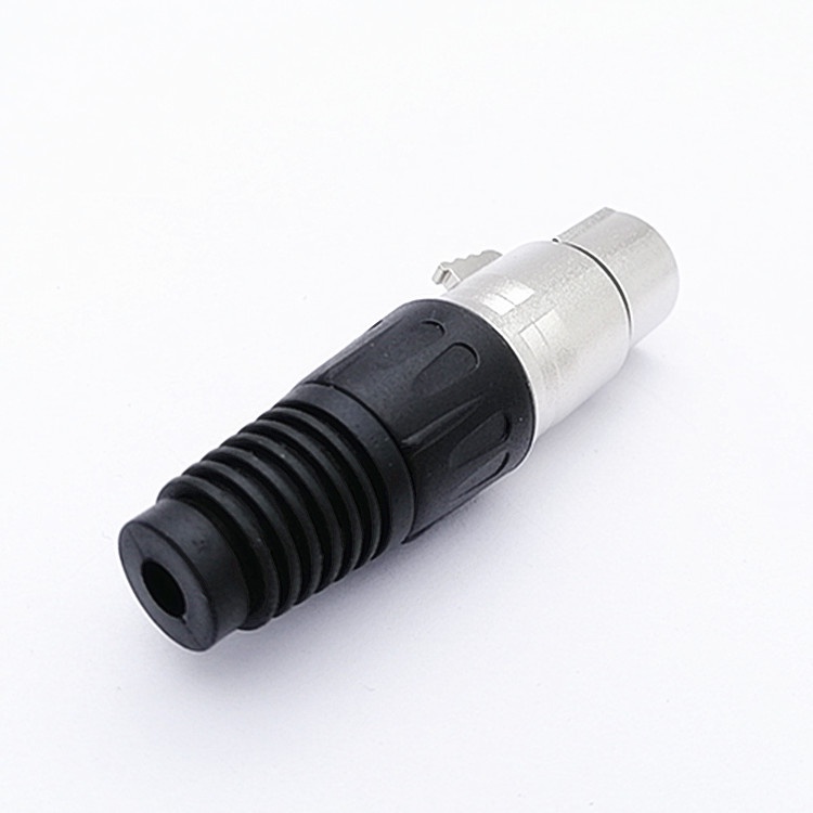 Jack Canon XLR cái vỏ nhôm màu bạc chân hàn