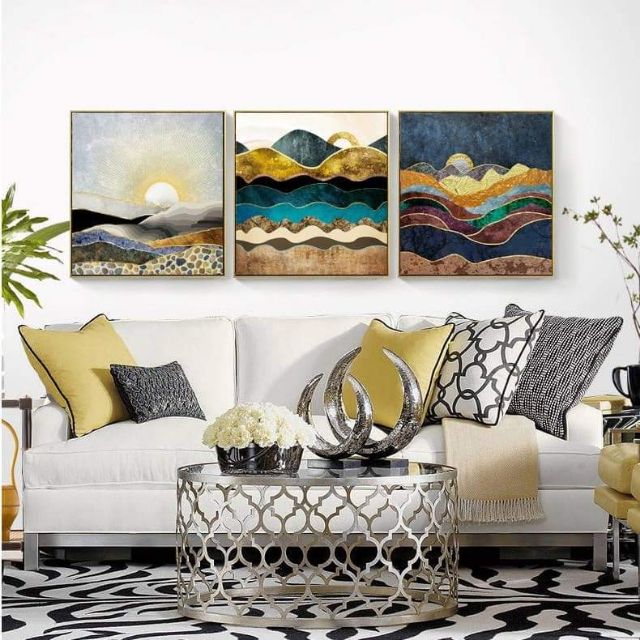 Tranh Canvas bộ 3 bức vuông