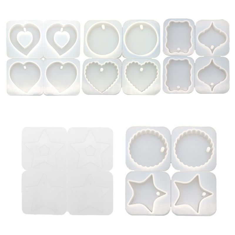 Set 4 khuôn silicone tạo hình làm mặt trang sức DIY