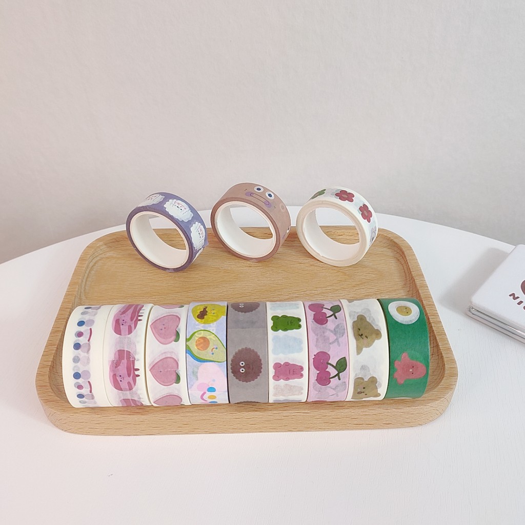 [HÀNG MỚI] S14 Washi tape cầu vồng nhiều chủ đề dán trang trí sổ tay, planner, scrapbook,.. size 5mm-3cm