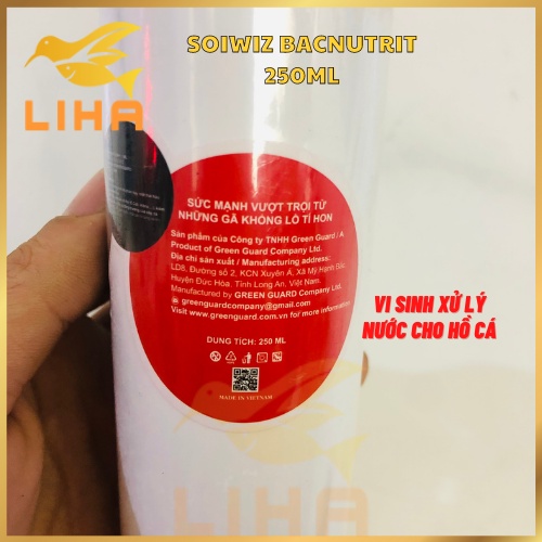 Soiwiz Bacnutrit 250ml - Vi Sinh Xử Lý Nước Cho Hồ Cá Thủy Sinh THỦY MỘC
