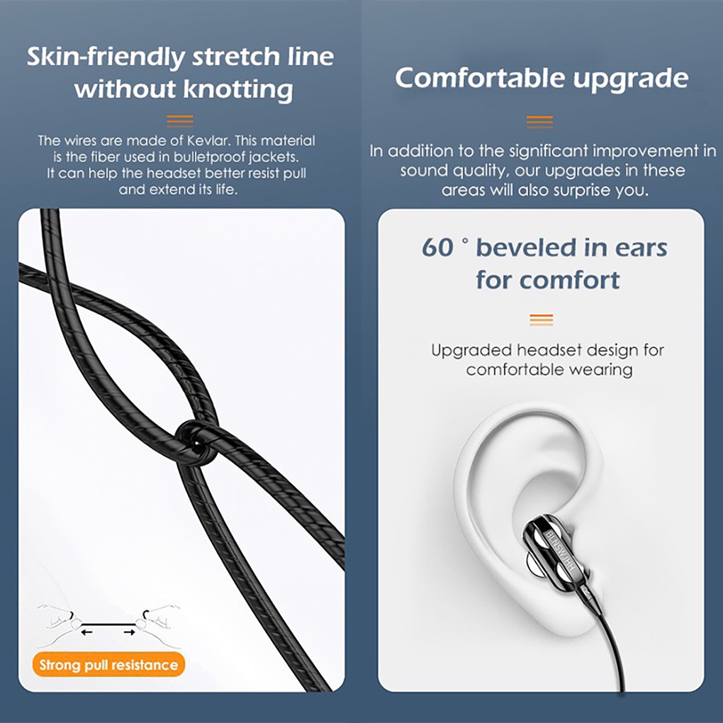 [global]Wire In-ear Headphone with Microphone Extra Bass Noise Isolation Headset for Mobile Phone