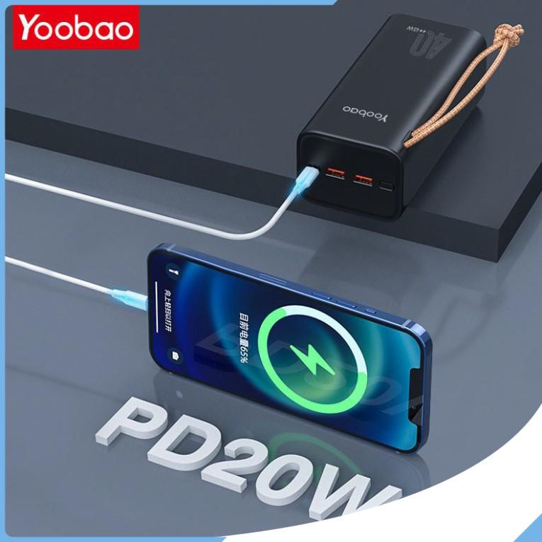 Pin sạc dự phòng Yoobao H40, dung lượng 40000mAh, công suất 45W sạc nhanh cho điện thoại , macbook, laptop