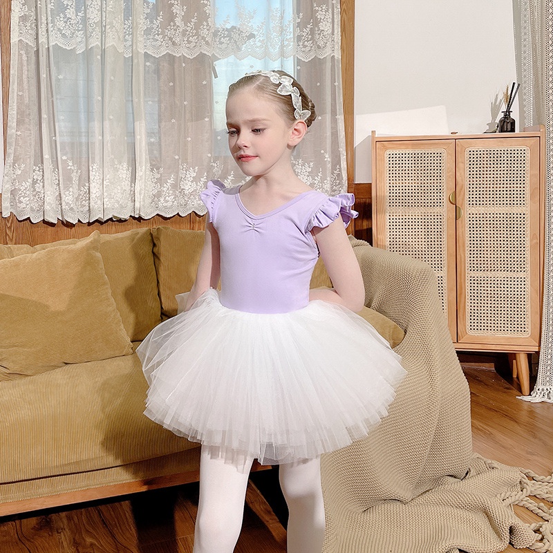 Bộ Trang Phục Múa Ballet Tay Ngắn Thời Trang Mùa Hè Xinh Xắn Cho Bé Gái