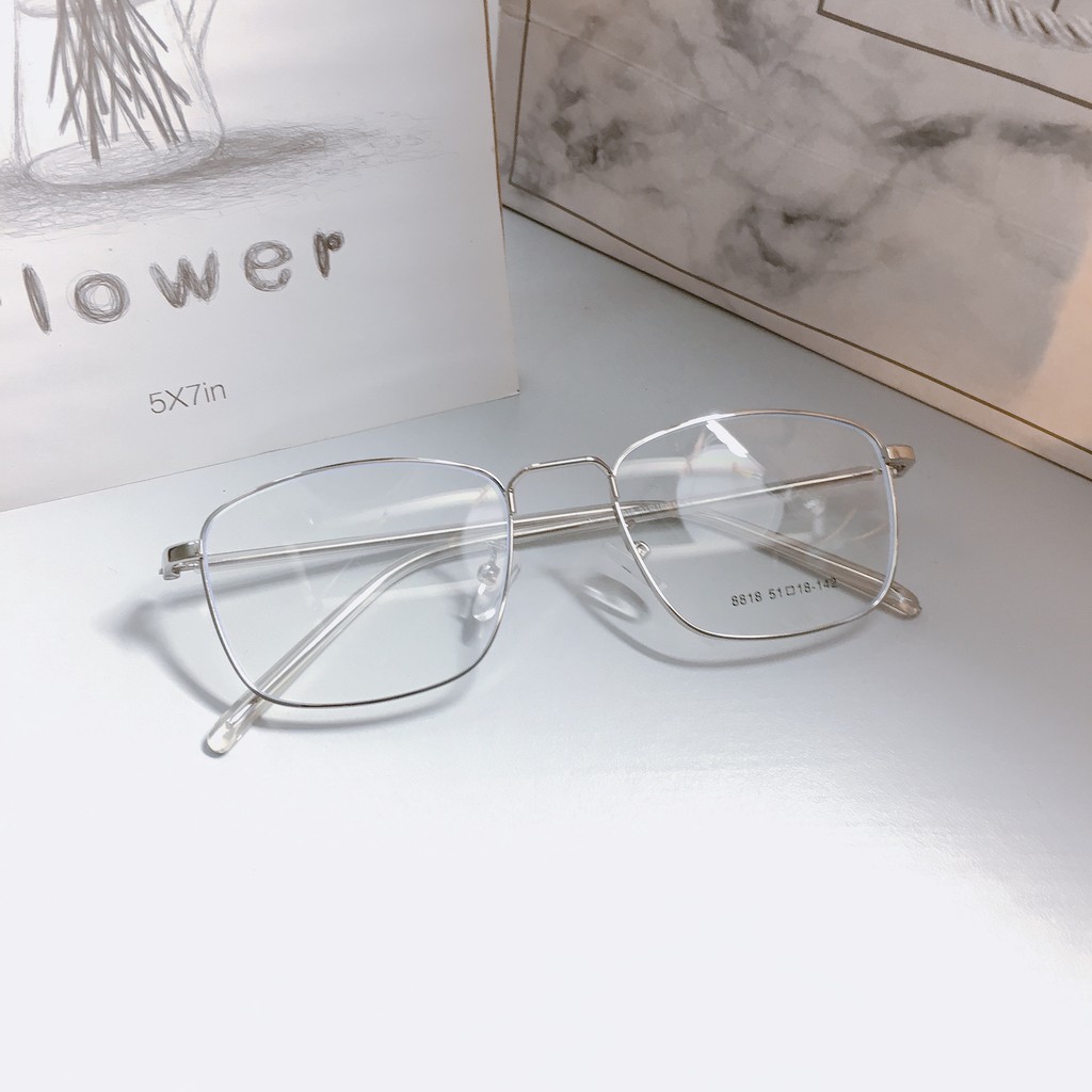 [Mã SKAMCLU7 giảm 10% cho đơn từ 0Đ] Gọng kính kim loại mảnh vuông 8818 nhận cắt mắt cận viễn loạn | BigBuy360 - bigbuy360.vn