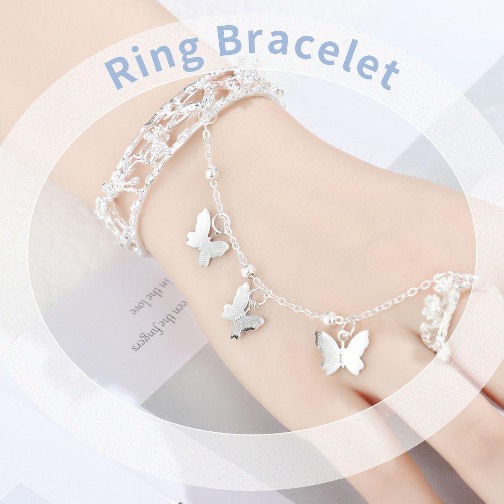 NIUYOU Vòng Tay Phối Chuông Hình Bướm Phong Cách Trung Hoa
