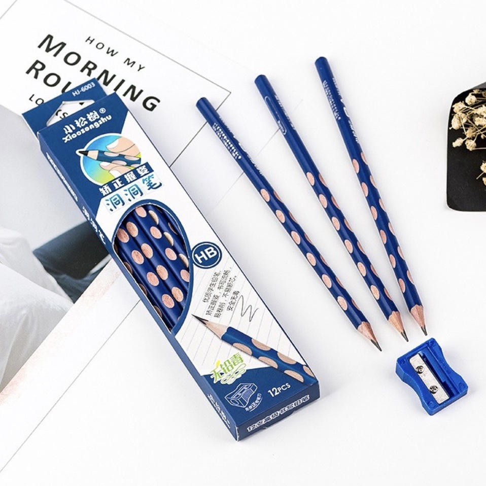 Combo hộp 12 Bút Chì định vị 2B - Tặng kèm Gọt chì