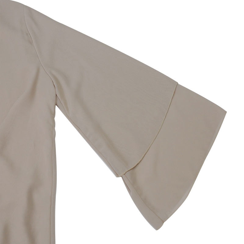 Đầm Maxi Tay Loe Dài Màu Sắc Trơn Kèm Thắt Lưng Phong Cách Hồi Giáo Cho Nữ