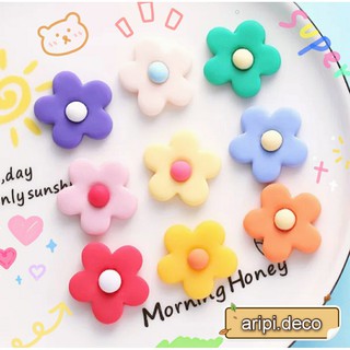 Charm hoa pastel SIZE VỪA xinh B68 / Nguyên liệu làm slime resin trang trí