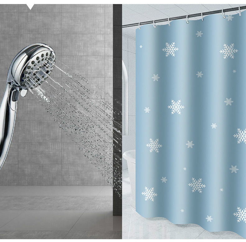 Rèm Che Bồn Tắm Chống Thấm Nước Họa Tiết Hoa Tuyết