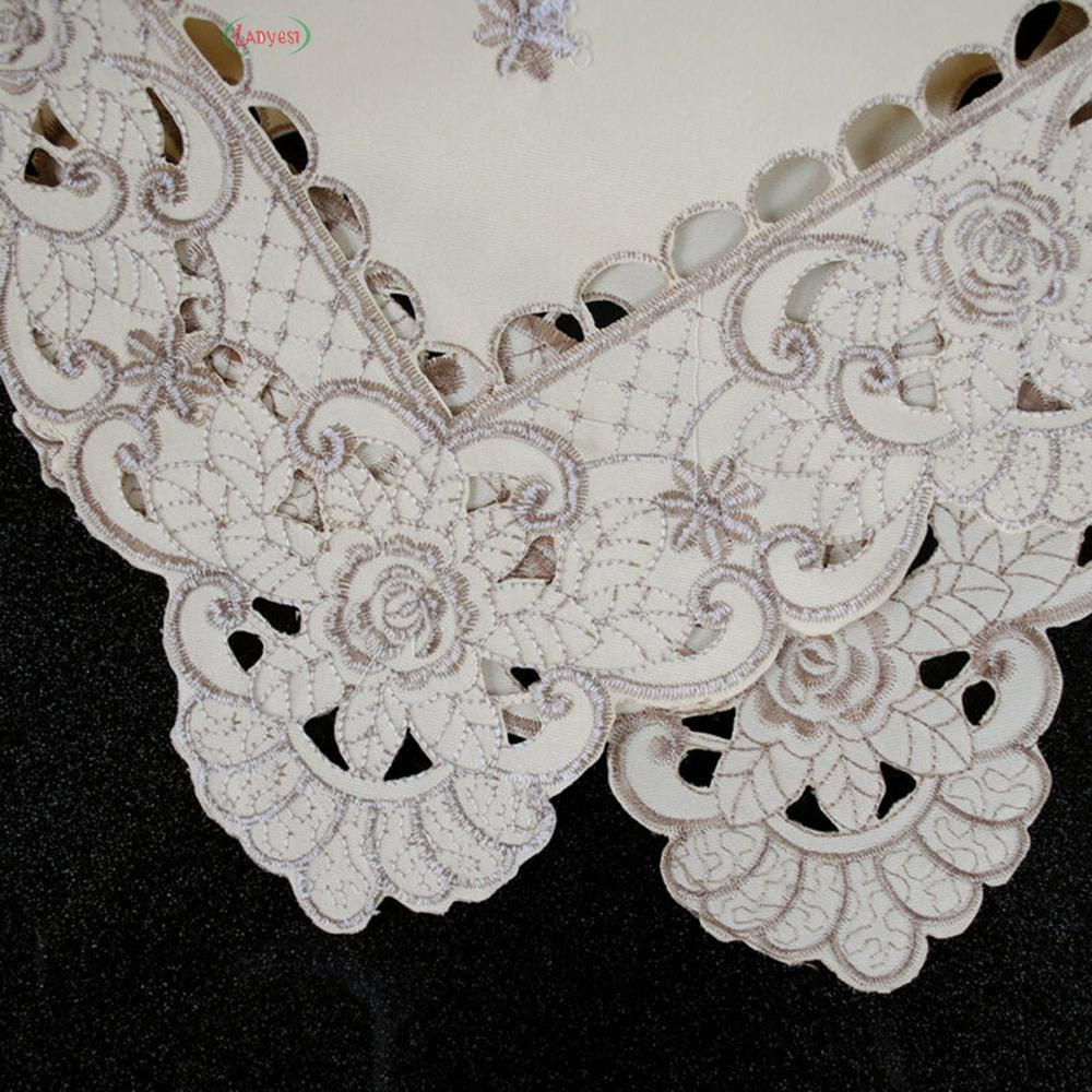 Khăn Trải Bàn Vải Satin Thêu Hoa Hình Chữ Nhật/Chữ Nhật Tiện Dụng