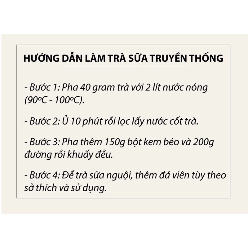 Bột Kem Béo Thái Lan 3 Ly 1kg sẵnCách sử dụng Bột Kem Béo Thái Lan