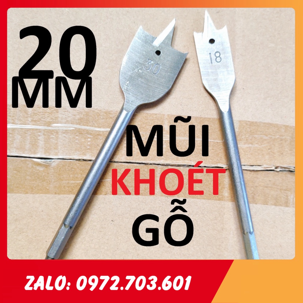 mũi khoan khoét gỗ hình đuôi cá màu trắng chuyên dụng 20mm [GIÁ TỐT]