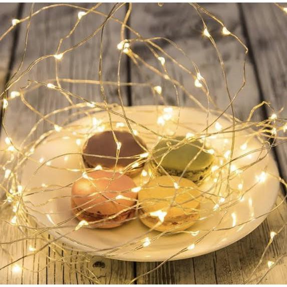 Đèn Led Dây Đom Đóm Fairylight 2- 4m, Đèn Trang Trí Vàng Nắng Dùng Pin AAA