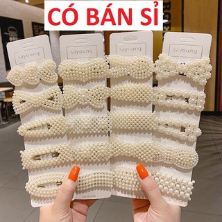 Kẹp Tóc Nhiều Mẫu Dễ Thương - Kẹp Tóc Phong Cách Hàn Quốc Đính Ngọc Trai nhiều mẫu cho chị em gái