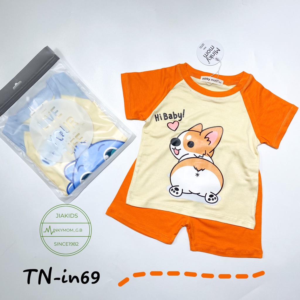 [Bé:6-19kg] Bộ Quần Áo Tay Ngắn Minky Mom, Vải Thun Lạnh Thoáng Mát, In nhiều Hình Dễ Thương - Mã: TN-IN69