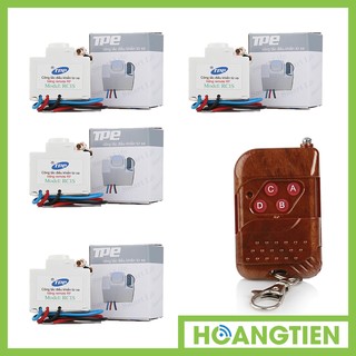 Bộ 4 công tắc điều khiển từ xa TPE RC1S và 1 remote vân gỗ