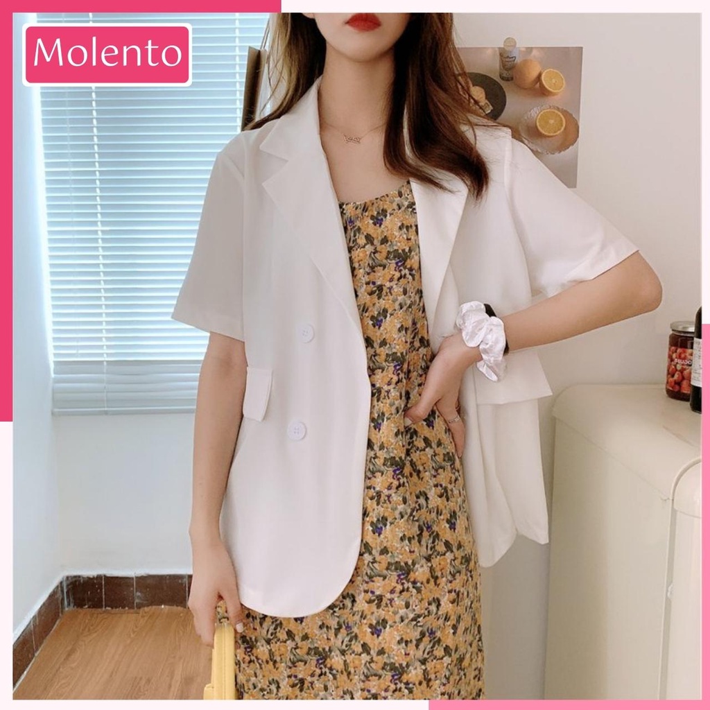 Áo Blazer Nữ Tay Ngắn MOLENTO Áo Vest Nữ Blazer Hàn Quốc Cao Cấp Chất Vải Dầy Dặn Đứng Dáng Không Xù Bai Nhão - M115 | BigBuy360 - bigbuy360.vn