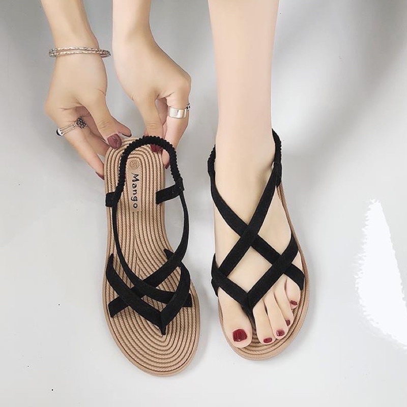 Giày Sandal Đế Cói Quai Nhựa Cho Nữ đi mưa Siêu Êm,Bền