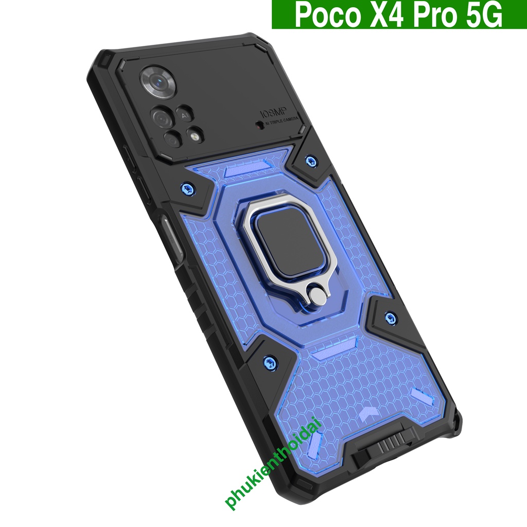 Ốp lưng Poco X3 / Poco X3 Pro / X4 Pro 5G tổ Ong Iring không gian mới chống sốc giá đỡ xem phim
