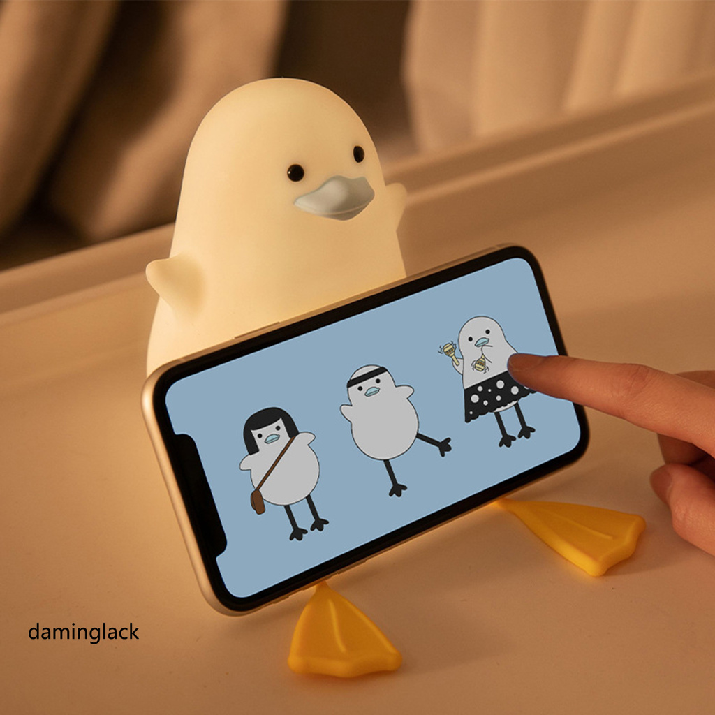 daminglack Duck Shape LED Lamp Silicone Touch Night Light for Home Decor