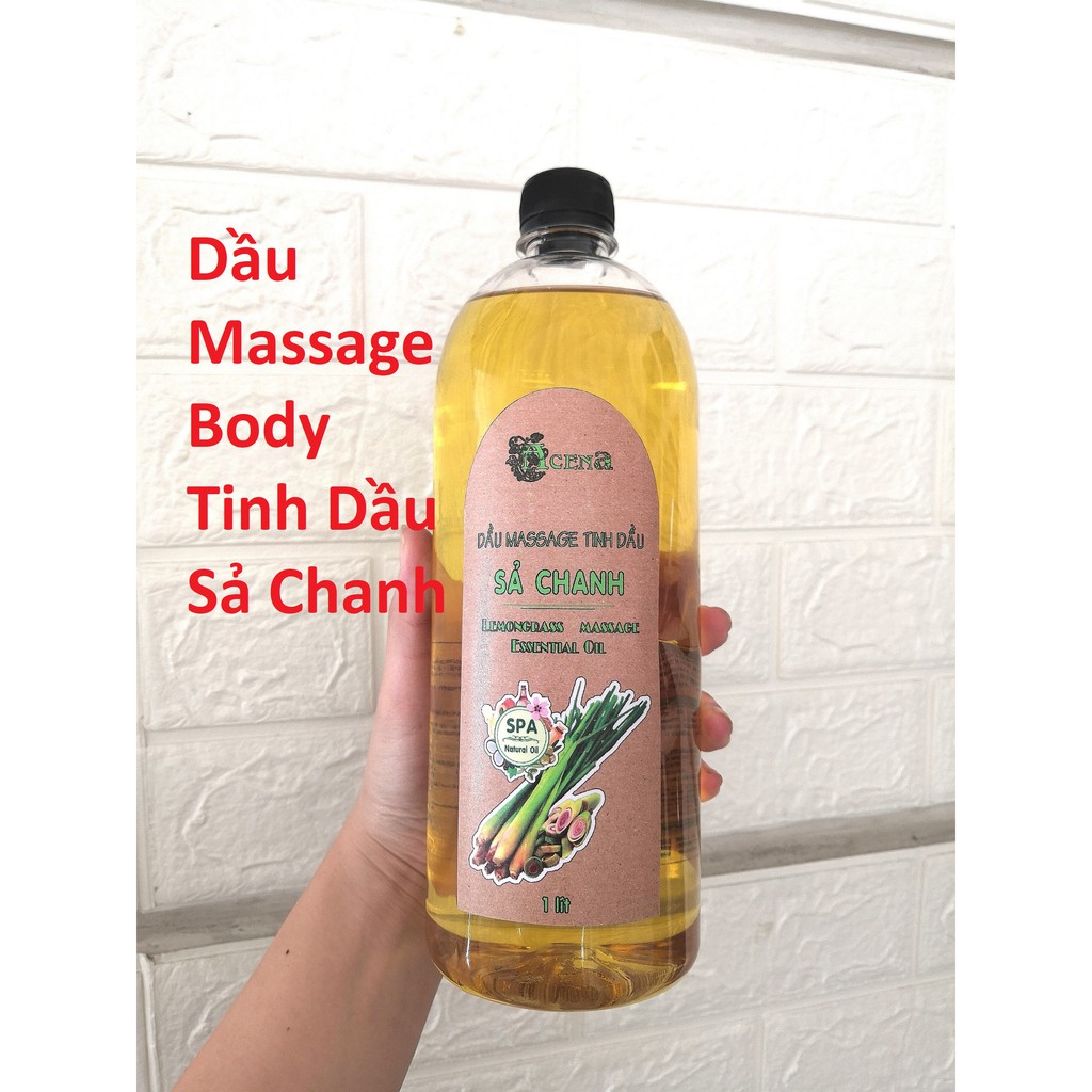 Dầu Massage Body Tinh Dầu Sả Chanh ACENA 1000ml Spa Chuyên Dùng, Dưỡng Ẩm Da, Mùi Hương Thư Giãn