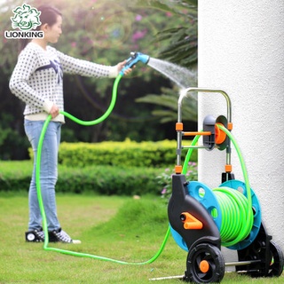  Bộ vòi tưới cây rửa xe Lionking 20 - 50 mét. Khung lô cuộn ống KR509 ống nước 5 lớp vòi phun kim loại 10 kiểu phun. 