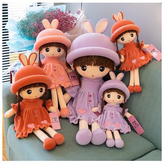 BÚP BÊ ĐỘI MŨ THỎ NHỒI BÔNG CAO CẤP ( 55-80cm )