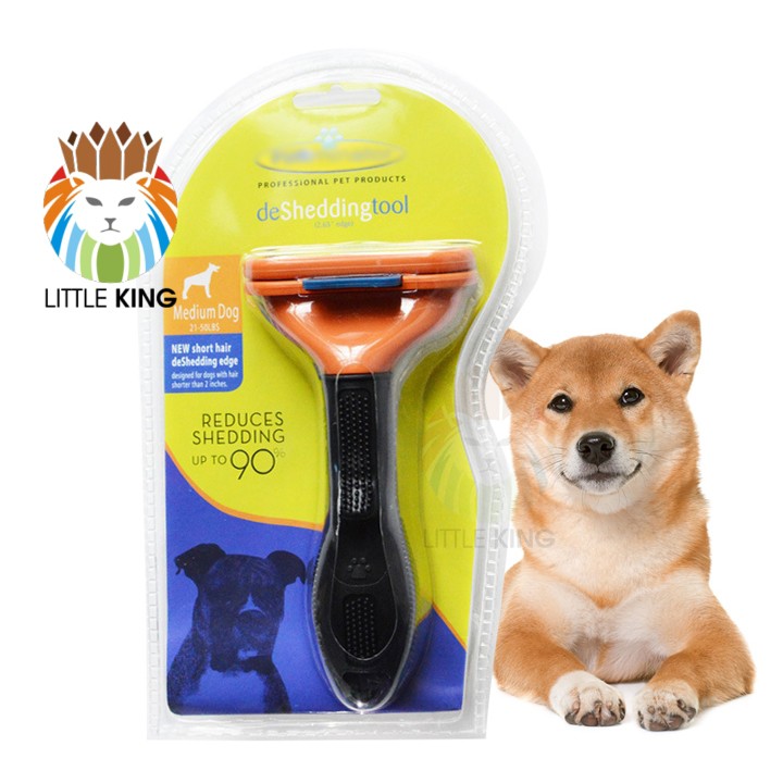 Lược chải lông Furminator có nút bấm cho chó cỡ trung từ 9-20kg Little King pet shop