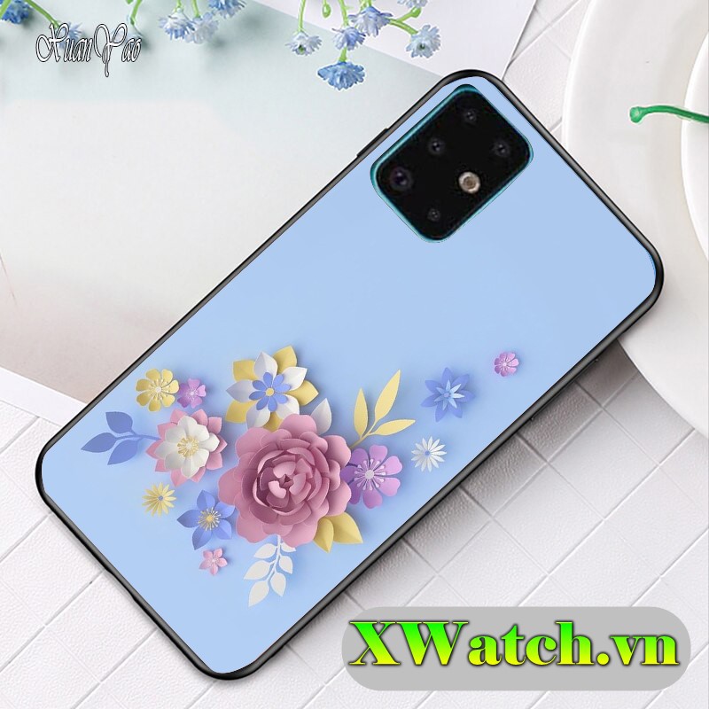 Ốp lưng phủ bóng Samsung Galaxy A13 A23 A33 A53 A73 A12 A02 M02 A52 A72 J7 prime Họa tiết Hoa 3D