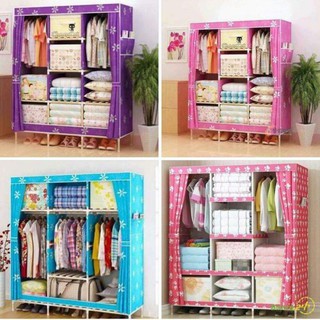 Tủ quần áo khung gỗ 3 buồng 8 ngăn