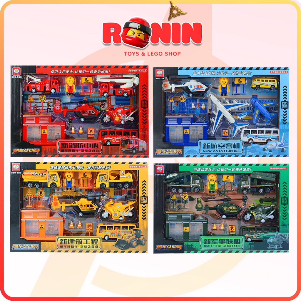 Bộ Đồ Chơi Xe Ô Tô / Máy bay / Xe Bus Giao Thông Thành Phố Chủ Đề Công Trường / Hàng Không / Cứu Hỏa / Quân Sự