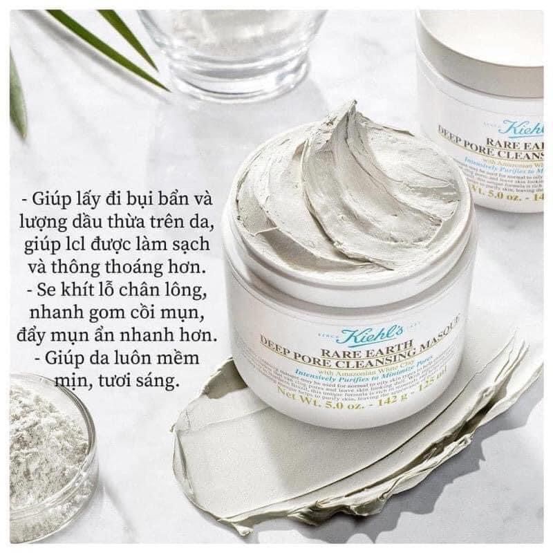 Kiehl's Mặt nạ đất sét Kiehls Rare Earth Deep Pore Cleansing Masque 14/125ml Giúp da tươi mới, hỗ trợ phục hồi sự cân bằng hệ vi sinh trên da trong suốt đêm dài căng tràn sức sống hơn mỗi khi thức dậy