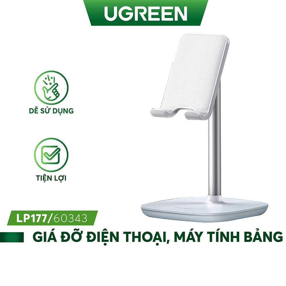 Giá đỡ điện thoại, máy tính bảng UGREEN LP177 chất liệu kim loại có thể xoay 45 độ - Hàng phân phối chính hãng