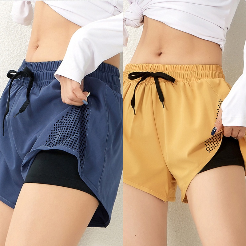 Quần Short Thể Thao Lưng Cao Dáng Rộng Thời Trang Cao Cấp Cho Nữ