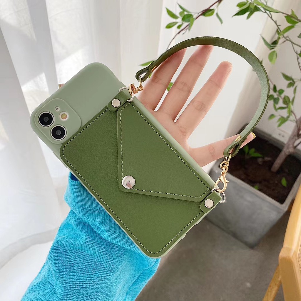 Ốp điện thoại TPU mềm có dây xích cho iPhone 7 8 plus X Xs Xr Xs Max 11 11 Pro 11 Promax 13 pro max 12 pro max
