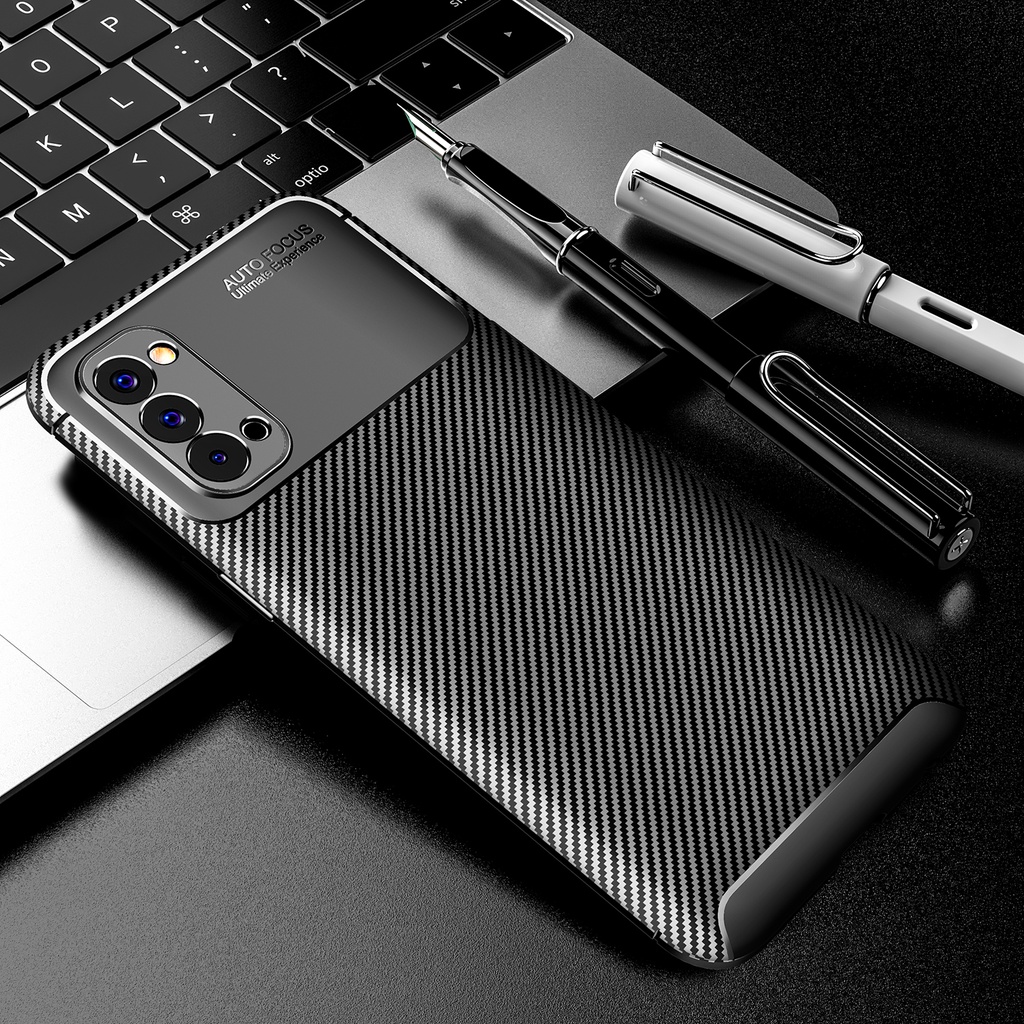 Ốp Điện Thoại Silicone Mềm Dệt Sợi Carbon Cho OPPO A76 A96 Reno 5 7 7Z 4G 5G Realme C31