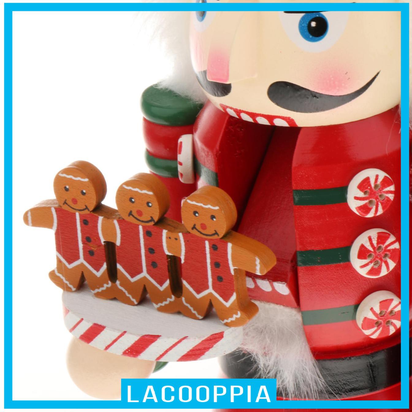 [LACOOPPIA] Wood Nut Soldier Christmas Nut  Puppet Figurine Cake Doll Standing