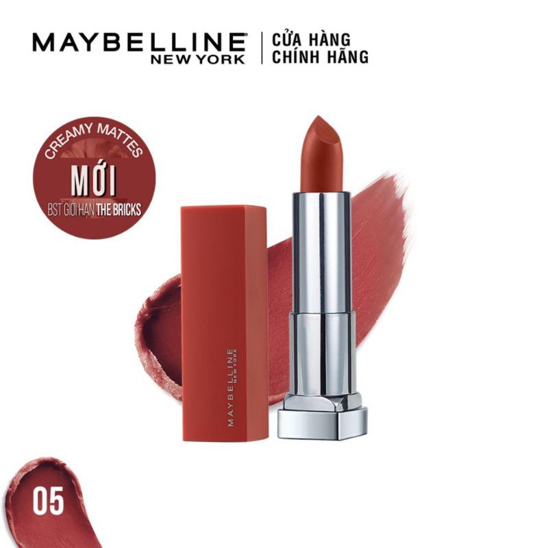 (Màu 05 đỏ nâu) Son Maybelline Color Colorsensation The Bricks