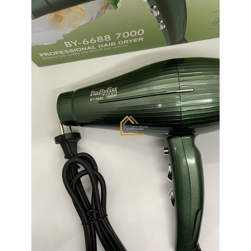 Máy sấy tóc , máy sấy tóc công suất lớn 2 chiều nóng lạnh BABYLISS 6688 7000W tặng kèm đầu thổi bảo hành 6 tháng
