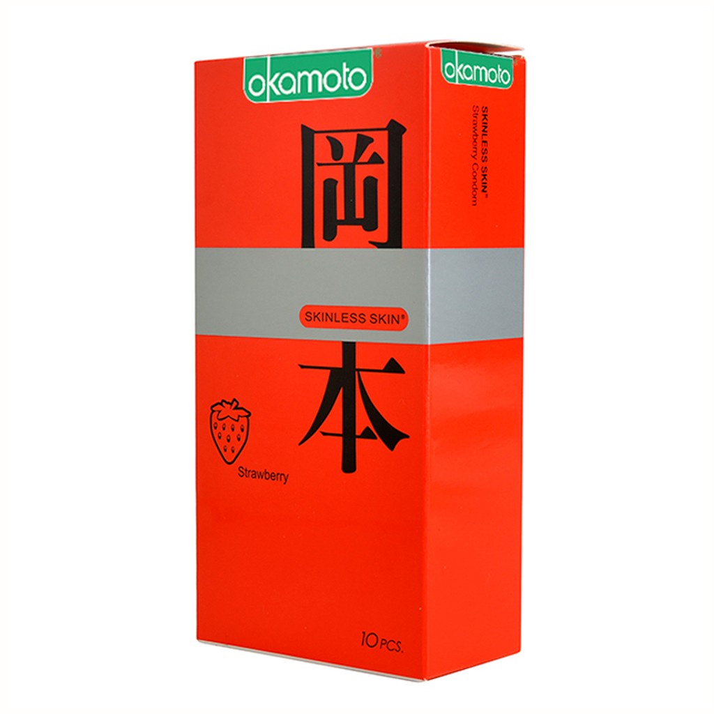 Bao cao su siêu mỏng tinh khiết Okamoto - nhiều mùi hương dâu, cam, vani, nhiều gel bôi trơn - hộp 10 chiếc