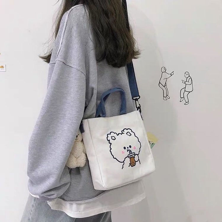 Túi xách bằng vải canvas cỡ lớn thời trang Hàn Quốc 2021 | BigBuy360 - bigbuy360.vn
