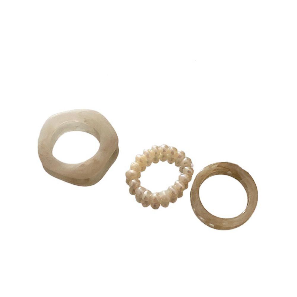 Bộ Nhẫn Resin Phong Cách Retro Thời Trang Dành Cho Nữ