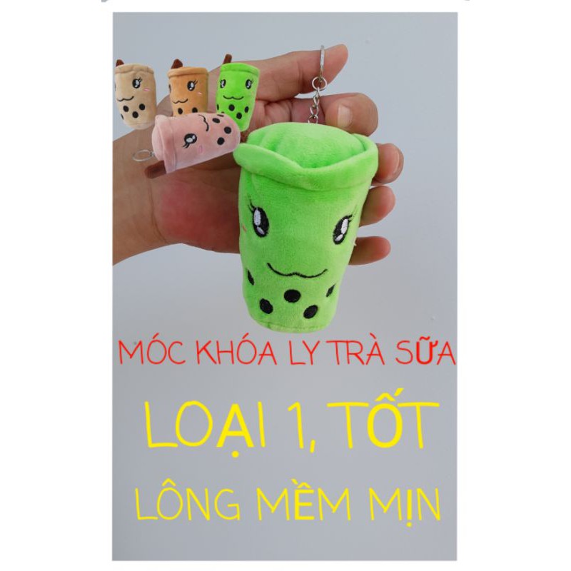 Móc Khóa Gấu Bông Ly Trà Sữa, Mẫu Đẹp Dễ Thương, Dùng Trang Trí Balo