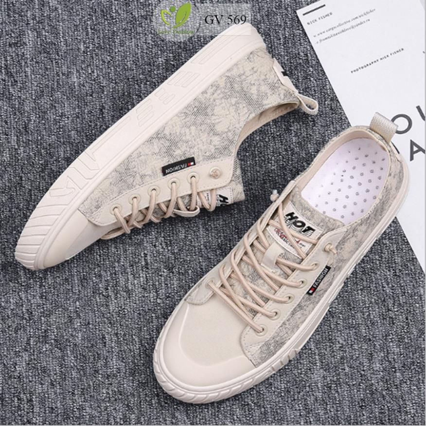 Giày Lười Vải Nam Họa Tiết Hoa Văn LOVEFASHION Giầy Vải Size Từ 38 Đến 43 GV569 :
