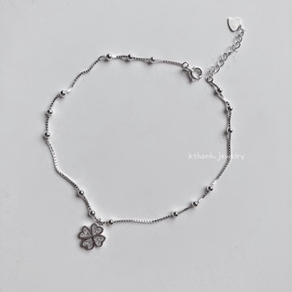 LẮC CHÂN CỎ BỐN LÁ BẠC 925