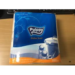 Giấy lau bếp Pupply màu xanh.