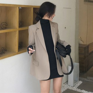 (Hàng Đẹp)Ảnh thật 5 hình cuối-Áo khoác vest blazer mùa thu dáng dài thời trang Hàn Quốc